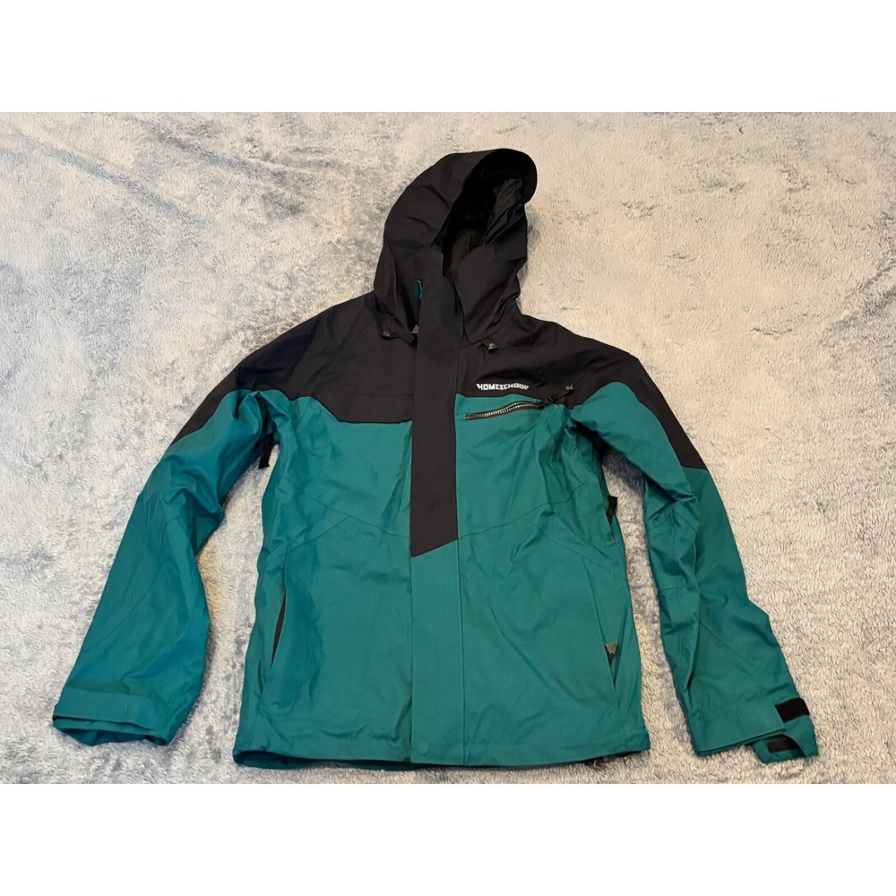 Homeschool Snowboard Jacket Size Small Green Black Lined Waterproof Outdoor